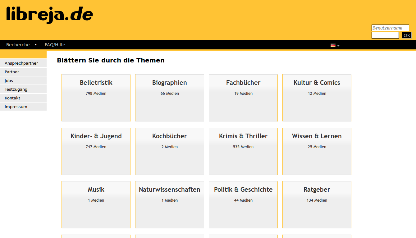 Blättern durch Themen im OPAC